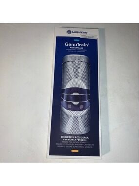 Unisex Bauerfeind GenuTrain Knee Beace Bandage Size 7 Gray Blue